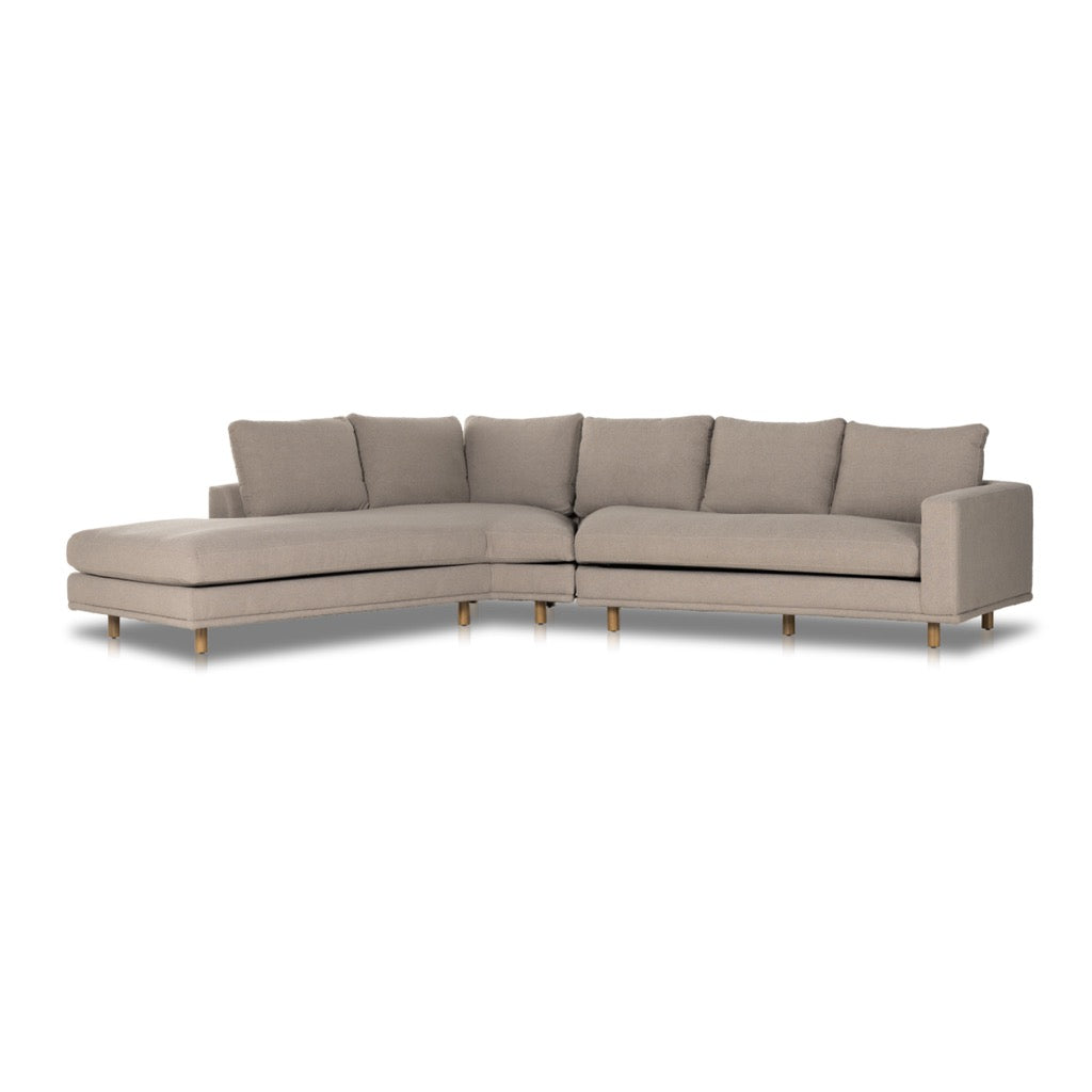 Andes 3 Piece Chaise Sectional, Sofa With Chaise