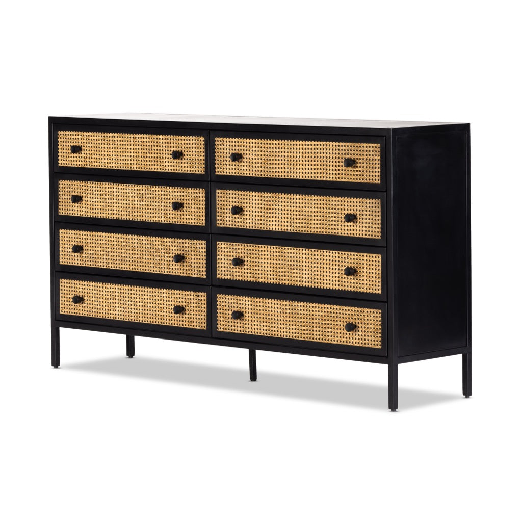 Black and cane deals dresser