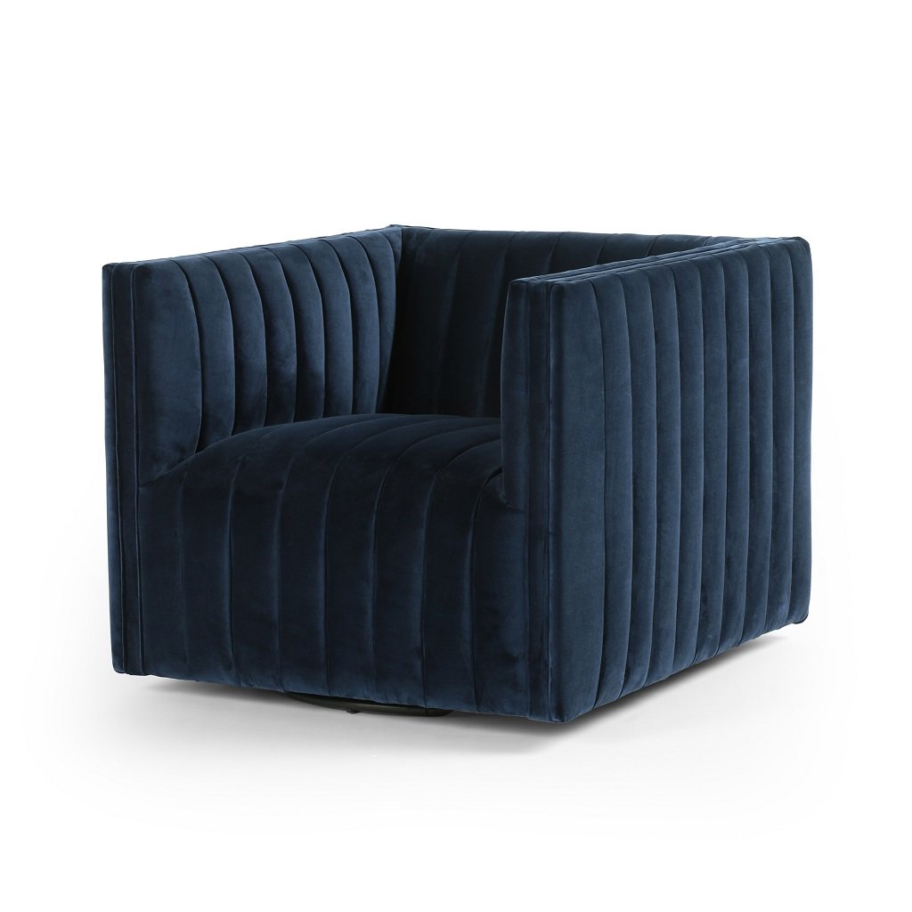 Navy swivel online armchair