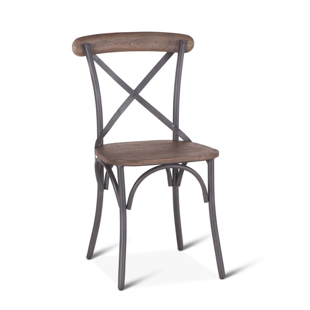 Iron and wood dining chairs hot sale