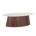 Home Trends & Design Amalfi Coffee Table White Marble Angled View