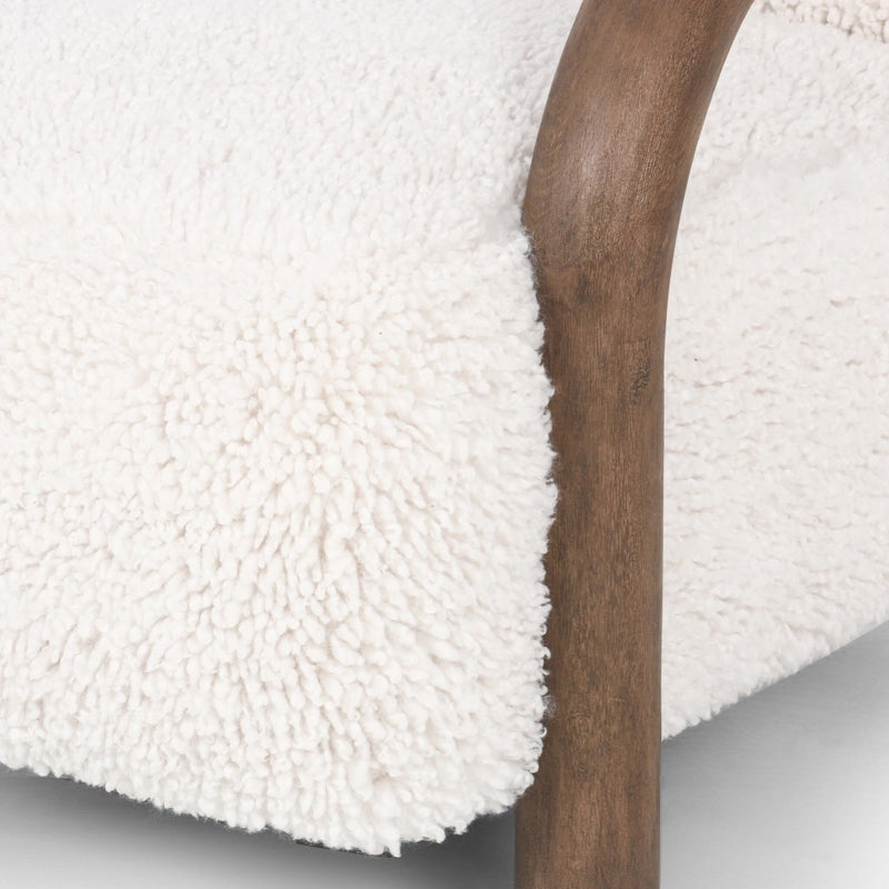 Four Hands Aniston Chair Andes Natural Faux Shearling Fabric