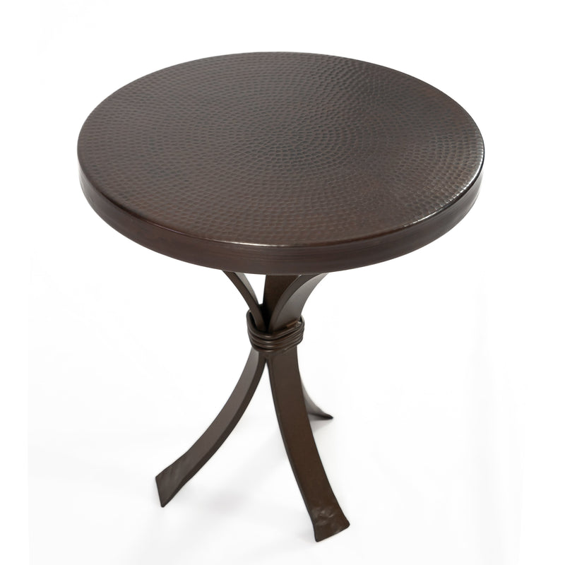 Arrow Copper Side Table - Dark Brown Copper Patina - Detail View