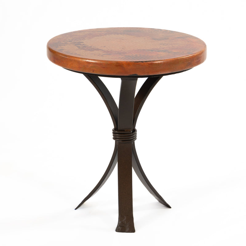 Arrow Copper Side Table - Natural w/ Spots Patina - Side View