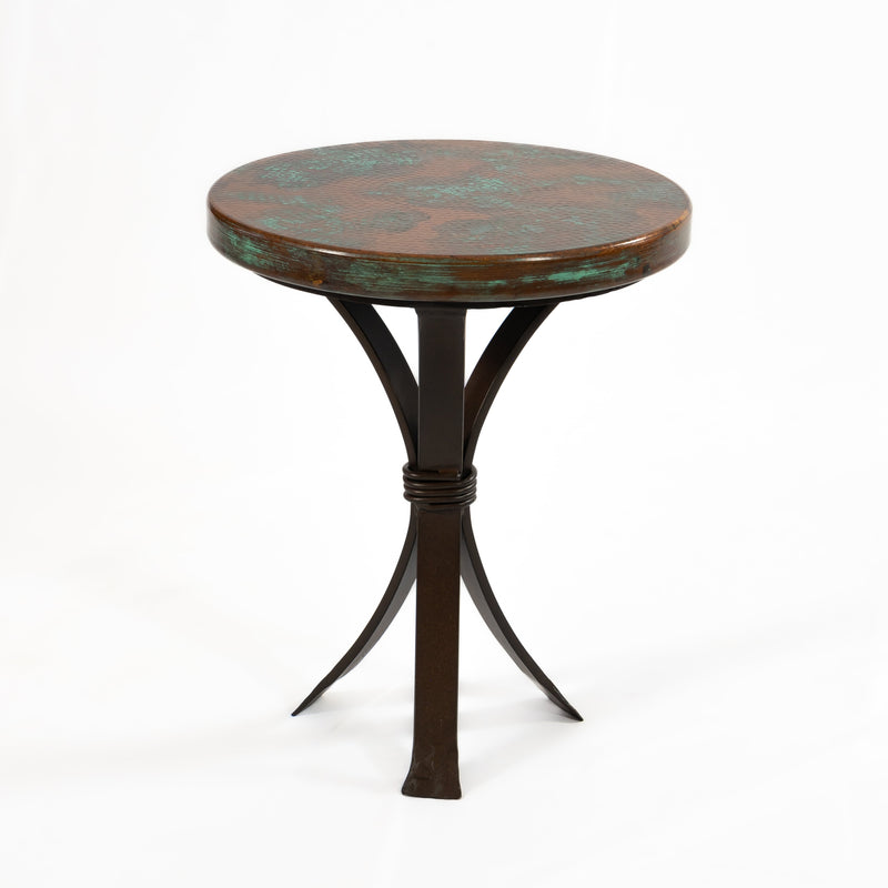 Arrow Copper Side Table - Verde Medley Patina - Side View