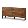 Arturo 6 Drawer Dresser Natural Walnut Veneer Angled View Four Hands