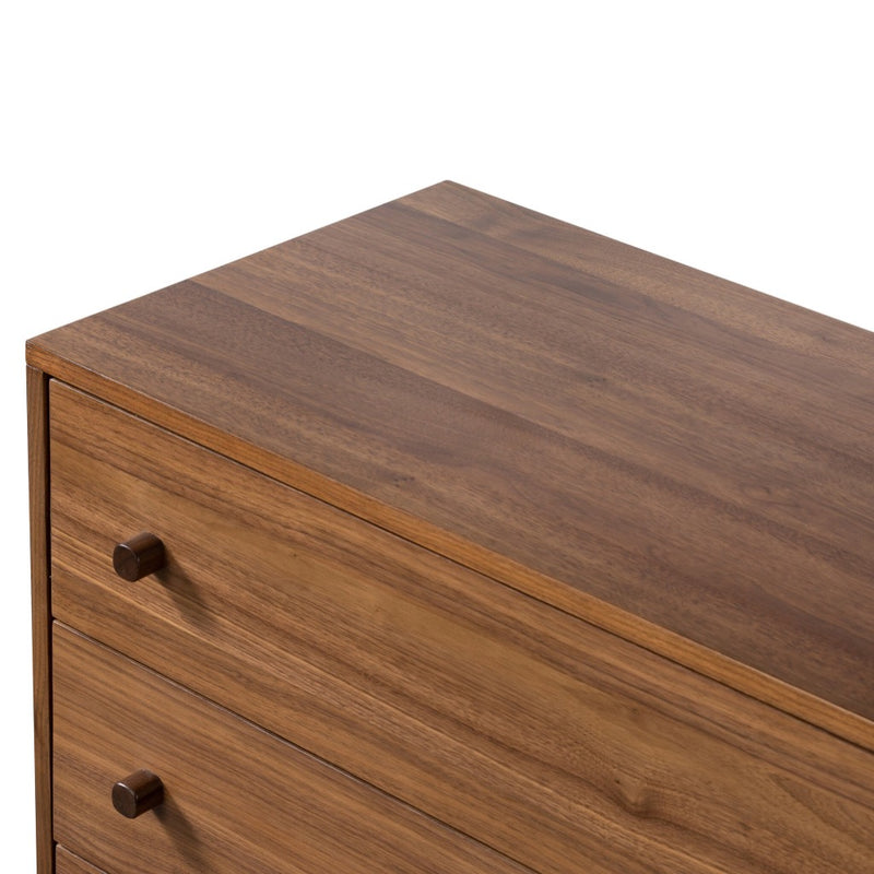 Four Hands Arturo 6 Drawer Dresser Natural Walnut Veneer Top Detail