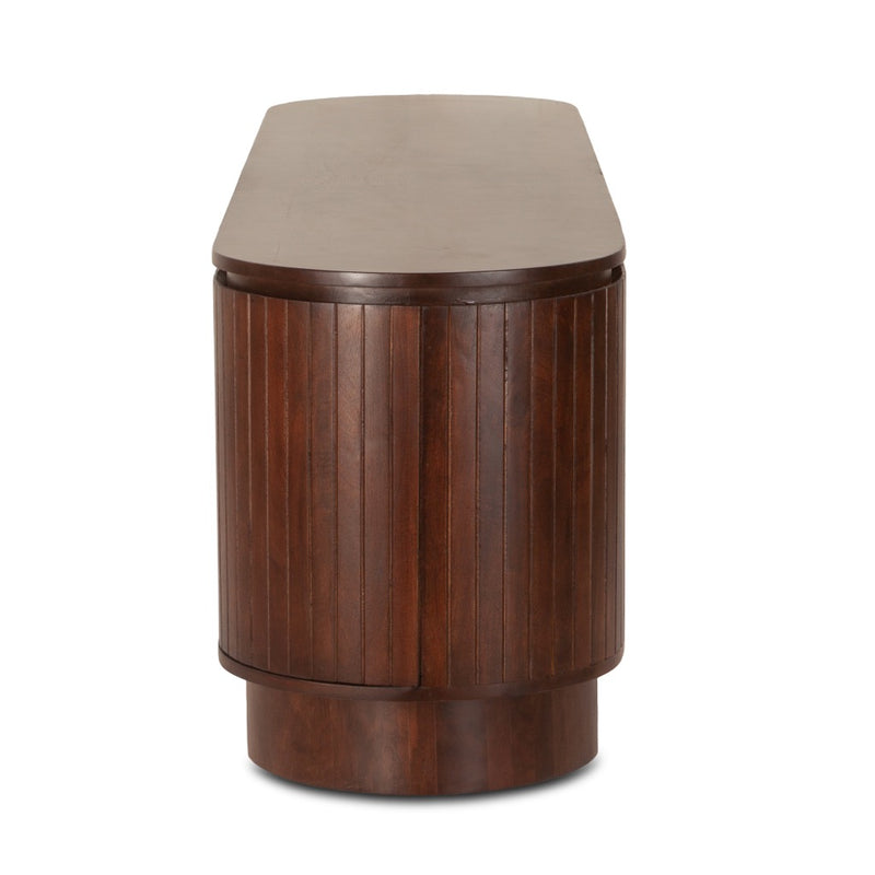 Home Trends & Design Athena Media Cabinet Aged Mahogany Side View