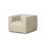 Augustine Outdoor Swivel Chair Casa Cream Angled View Four Hands