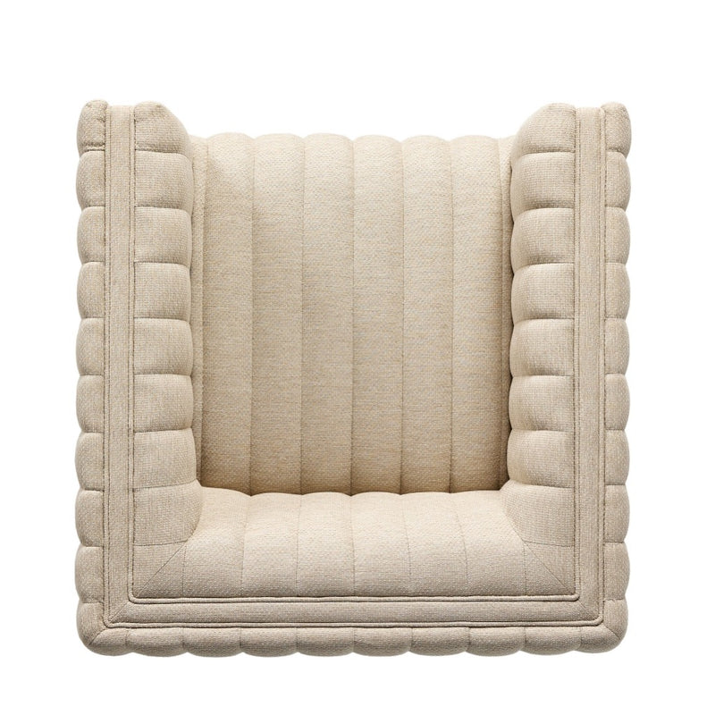 Augustine Outdoor Swivel Chair Casa Cream Top View