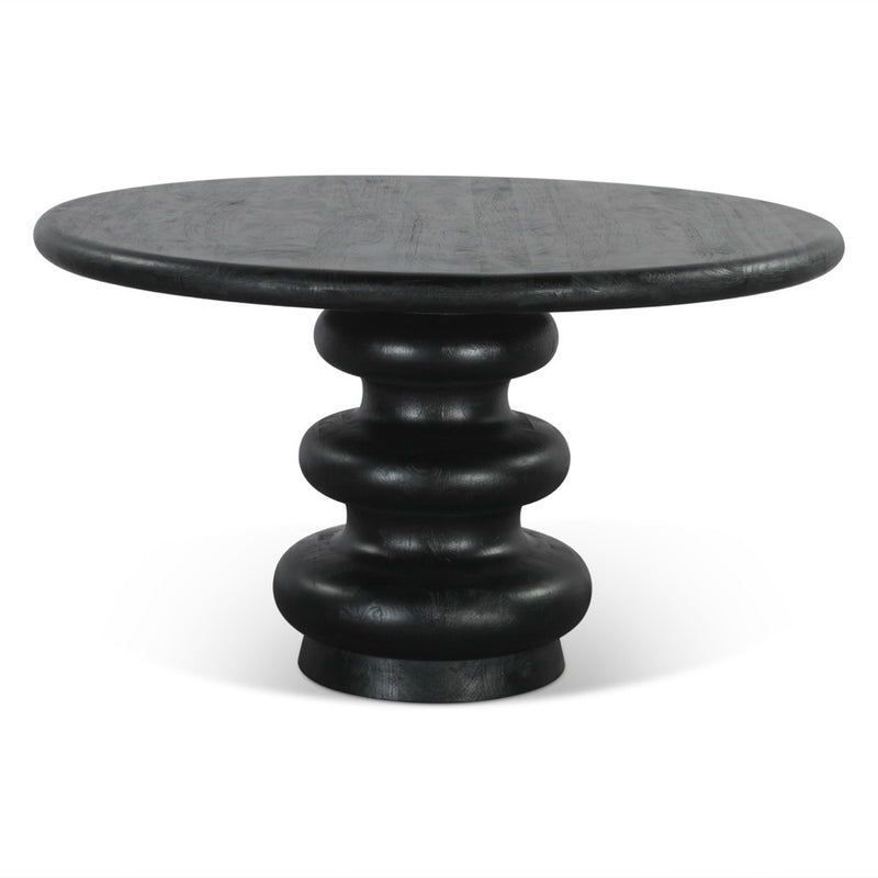 Home Trends & Design Bilboa Round Dining Table Black Front Facing View