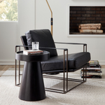 Home Trends & Design Bogart Accent Chair Ebony Black Leather Staged View