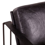 Bogart Accent Chair Ebony Black Leather Backrest G205-BGAC-EB