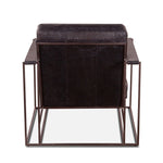 Home Trends & Design Bogart Accent Chair Ebony Black Leather Back View