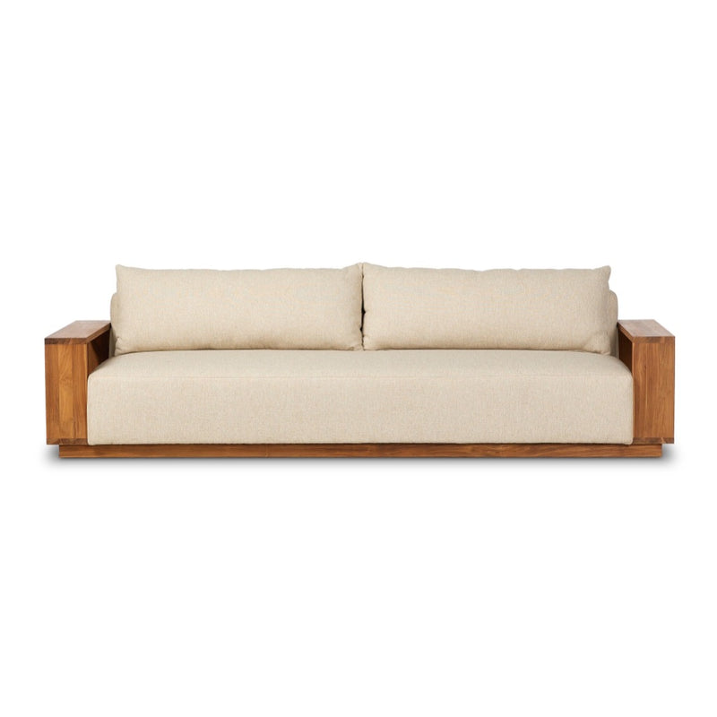 Four Hands Branford Outdoor Sofa Ellor Beige Front Facing View