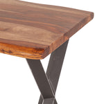 Brisbane Side Table Natural Sheesham Wood Top Corner Detail FBS-ST26NA