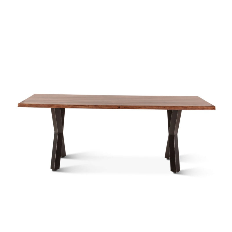 Brisbane Dining Table Natural Sheesham Wood Front Facing View FBS-DT80NA