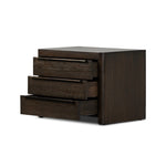 Four Hands Bruce Nightstand Espresso Oak Angled Open Drawers