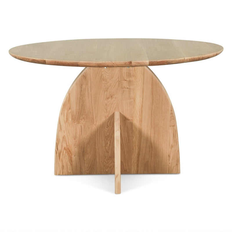 Calder Round Dining Table Natural Oak Side View FCD-RD48NO