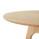 Home Trends & Design Calder Round Dining Table Natural Oak Rounded Oak Tabletop