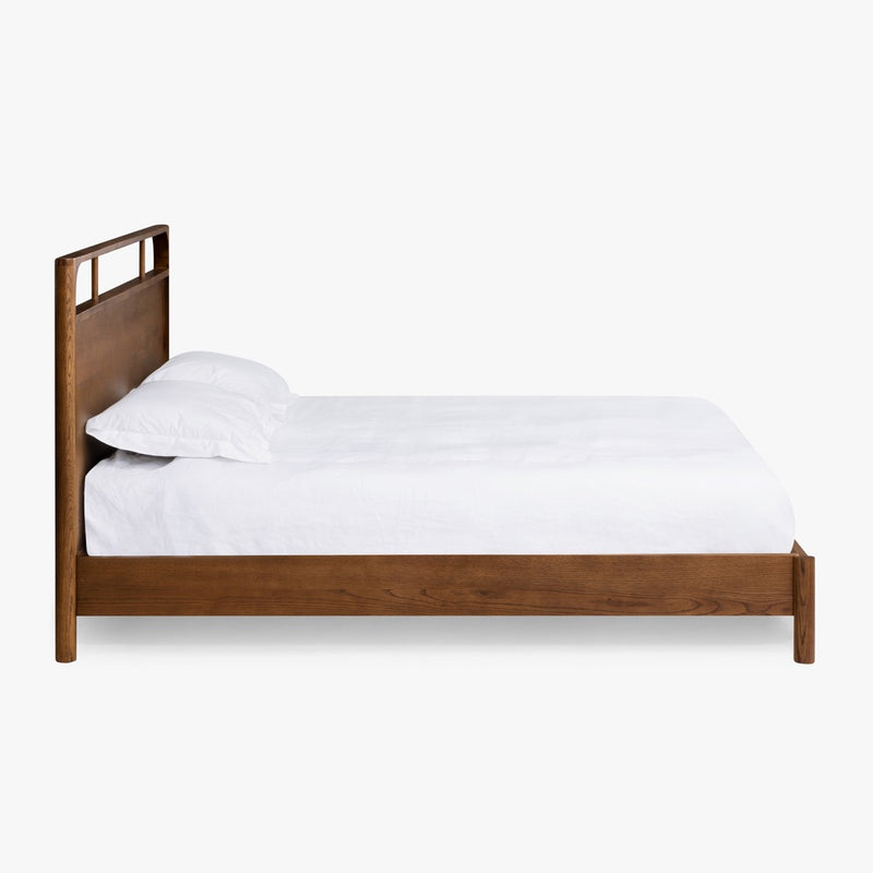 Cali Oak Bed Walnut Side View CH-1002014-VN13-FN-BD-BD-WT-QN