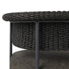 Four Hands Carrie Outdoor Dining Chair Ellor Black Faux Hyacinth Curved Backrest