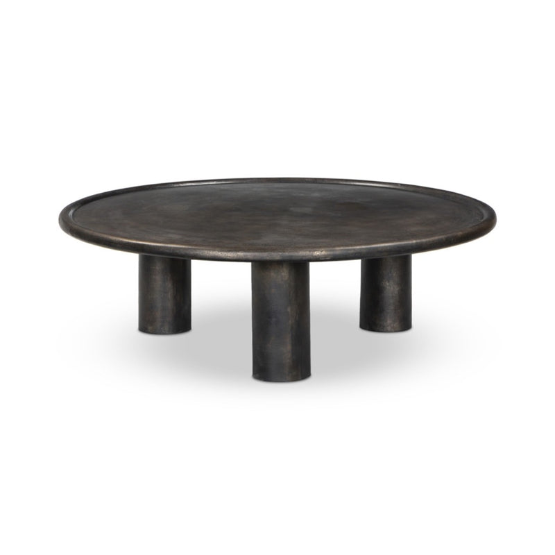 Four Hands Cary Coffee Table Distressed Bronze Angled View