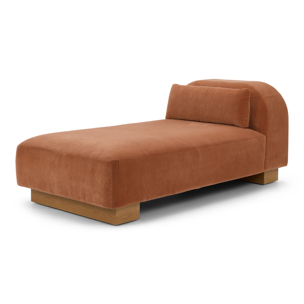 American Leather Castiel Chaise Jenson Clay Angled View