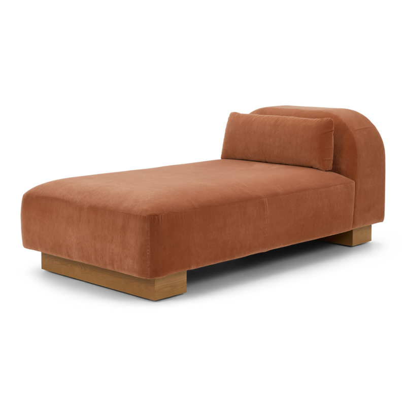 American Leather Castiel Chaise Jenson Clay Angled View