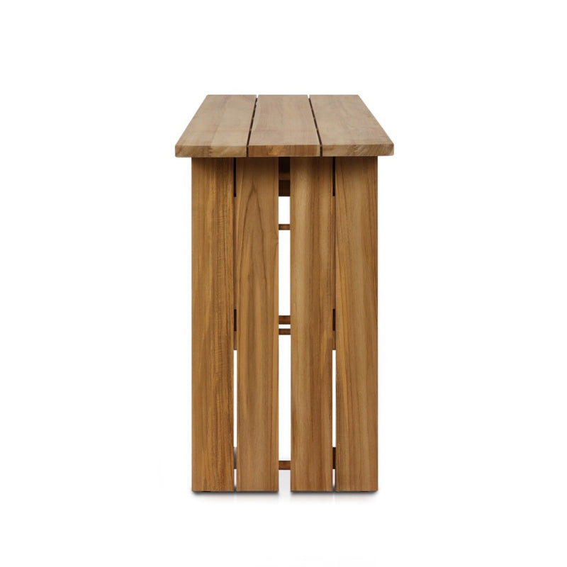 Chapman Outdoor Console Table Natural Teak-FSC Side View 241699-001