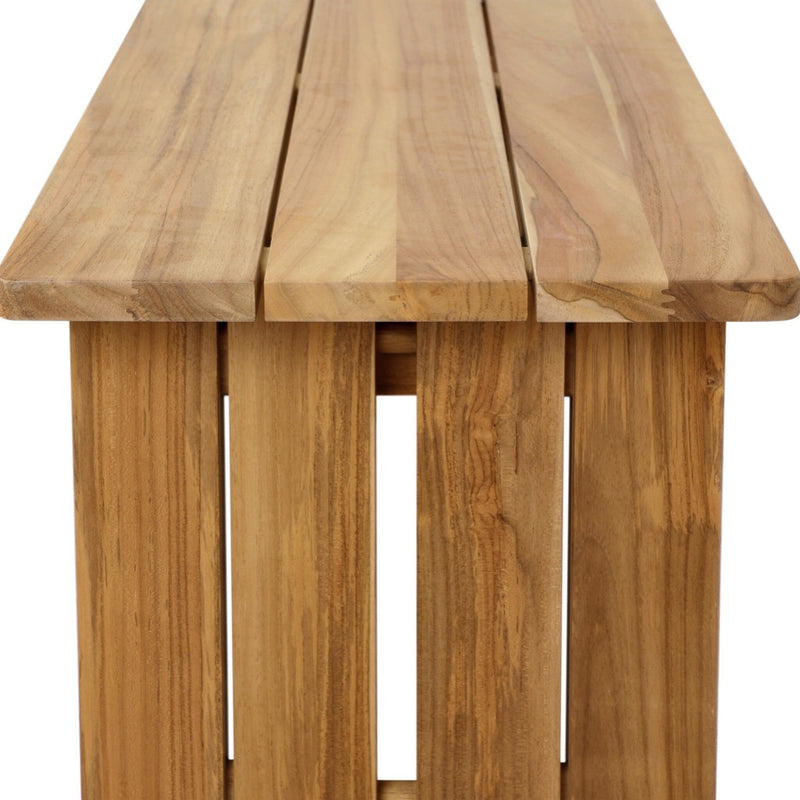 Four Hands Chapman Outdoor Console Table Natural Teak-FSC Slatted Tabletop