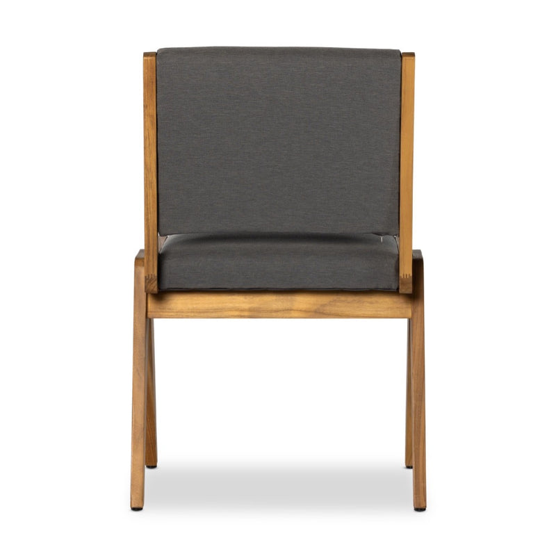 Colima Outdoor Dining Chair Venao Charcoal Back View Four Hands