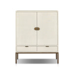 Cressida Bar Cabinet Ivory Painted Linen Front Facing View 230794-003