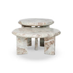 Dakota Nesting Coffee Table Creamy Taupe Marble Solid Side View Four Hands