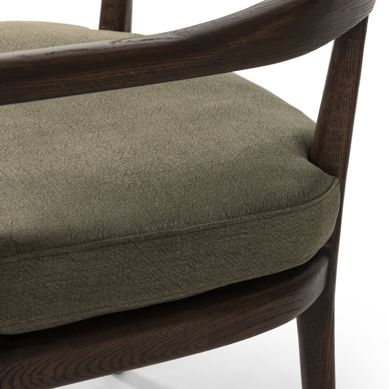 Dane Dining Chair Broadway Olive Fabric Seating Four Hands