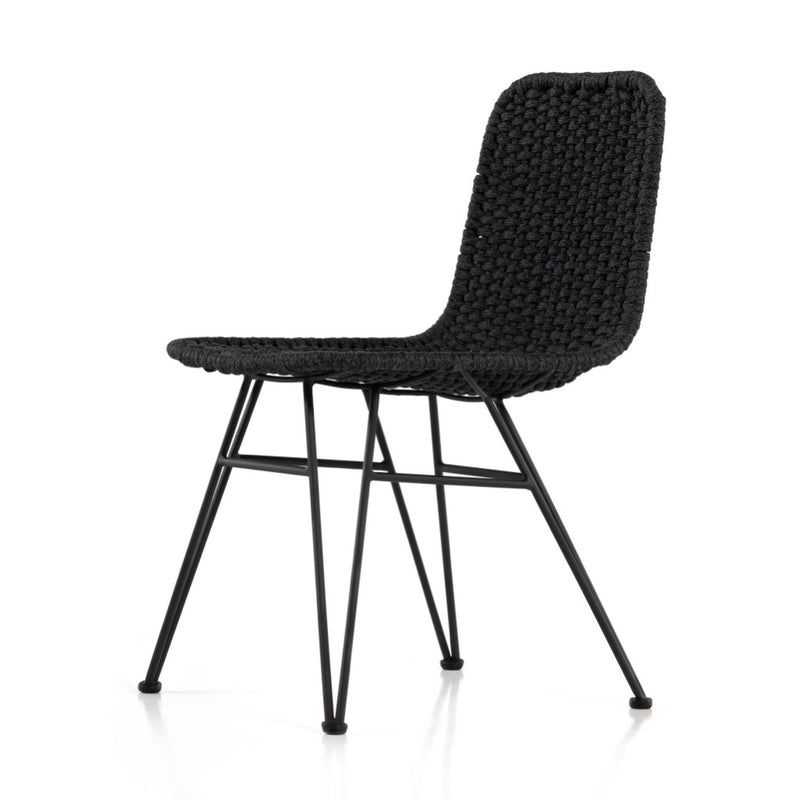 Dema Outdoor Dining Chair Dark Grey Angled View 106922-003