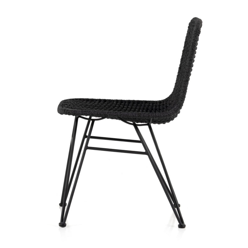 Dema Outdoor Dining Chair Dark Grey Side View 106922-003