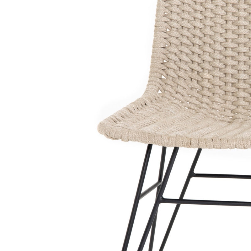 Dema Outdoor Dining Chair Natural Rope Backrest JLAN-220A