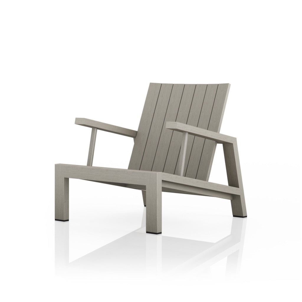 Dorsey Outdoor Chair Weathered Grey Angled View Four Hands
