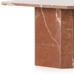 Four Hands Edina Coffee Table Rusty Marble Veined Base