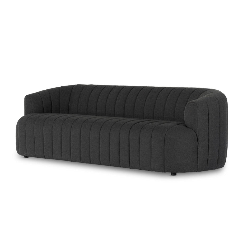 Four Hands Elliana Sofa FIQA Boucle Charcoal Angled View