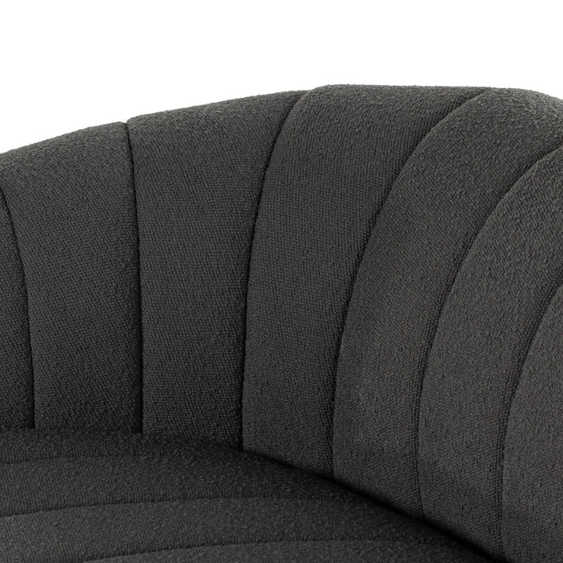 Elliana Sofa FIQA Boucle Charcoal Channeled Backrest 235244-006