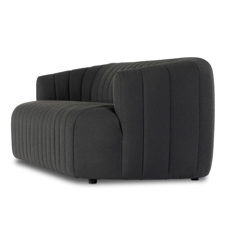 Elliana Sofa FIQA Boucle Charcoal Angled View Four Hands