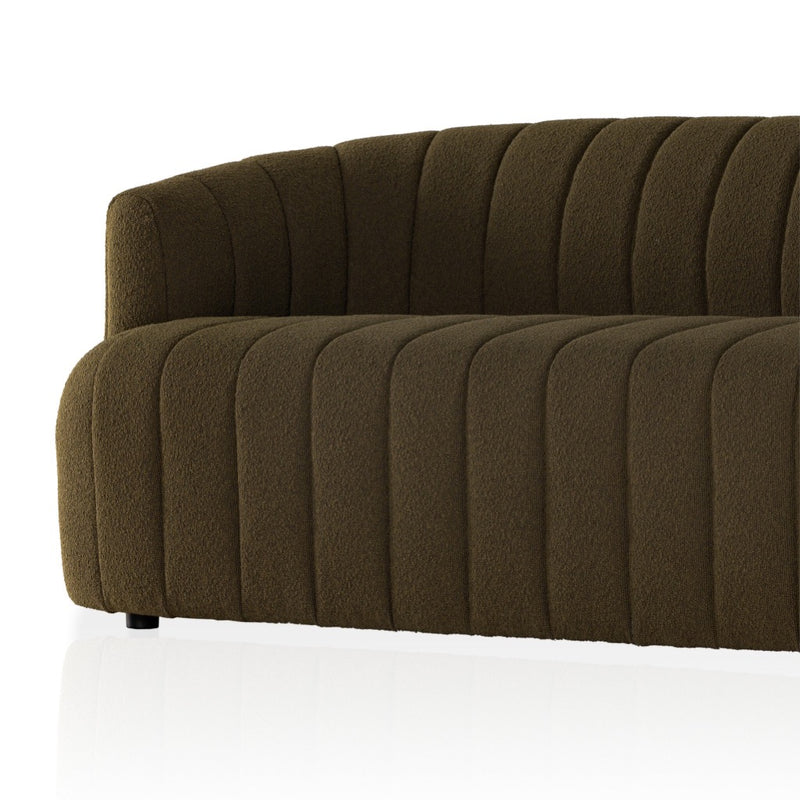 Four Hands Elliana Sofa FIQA Boucle Olive Channeled Base