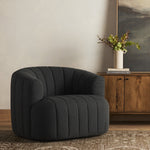 Elliana Swivel Chair FIQA Boucle Charcoal Staged View Four Hands