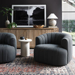 Elliana Swivel Chair FIQA Boucle Charcoal Staged View 235243-006