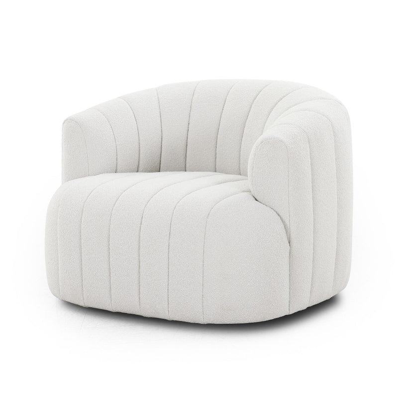 Four Hands Elliana Swivel Chair FIQA Boucle Natural Angled View