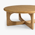 Co.House Designs Eva Oak Coffee Table Natural Carved Base