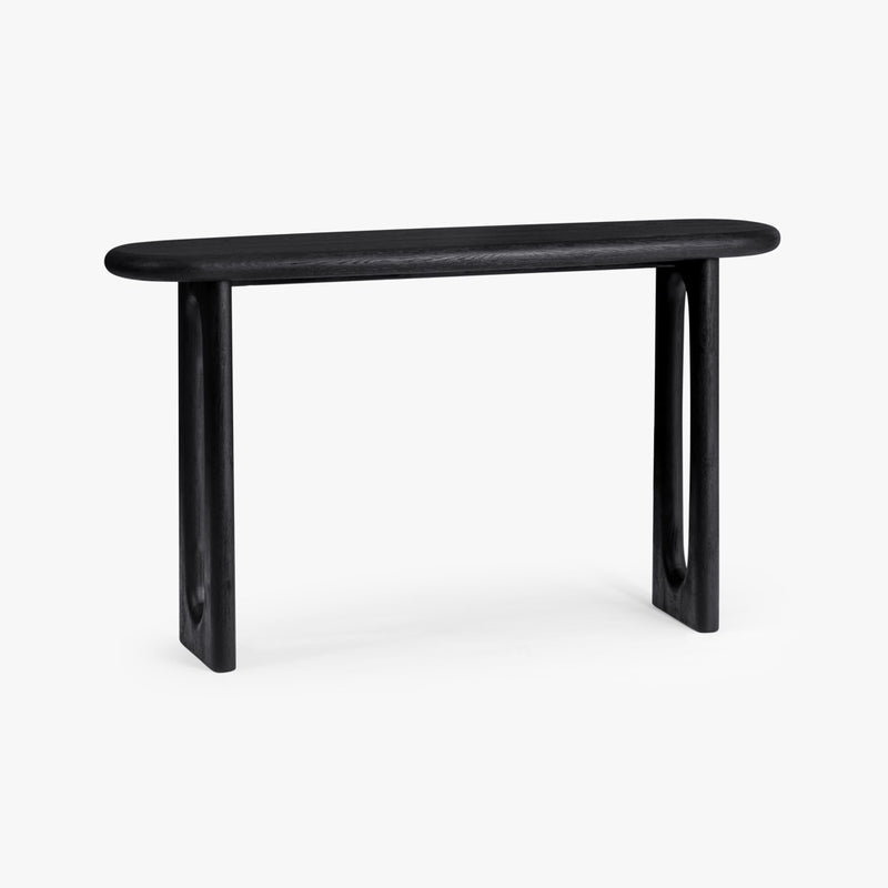 Eva Oak Console Table - Black