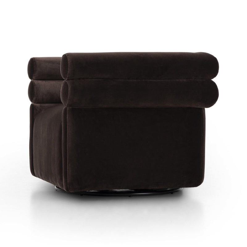 Evie Swivel Chair Surrey Cocoa Angled View 225262-003